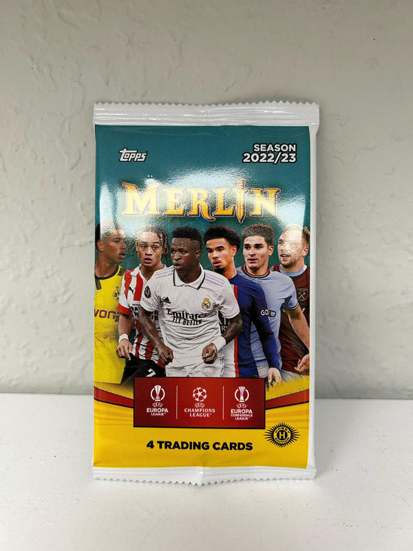 2022/23 Topps UEFA Club Competitions Merlin Chrome Soccer Hobby Pack